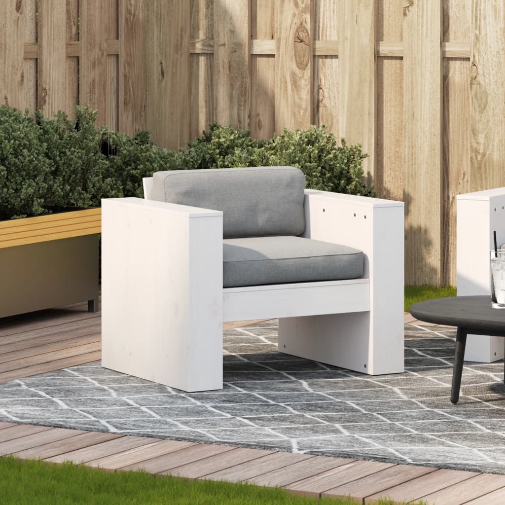 Solid Pine Garden Sofa, White 79x60x62 cm - Stylish Outdoor Seating