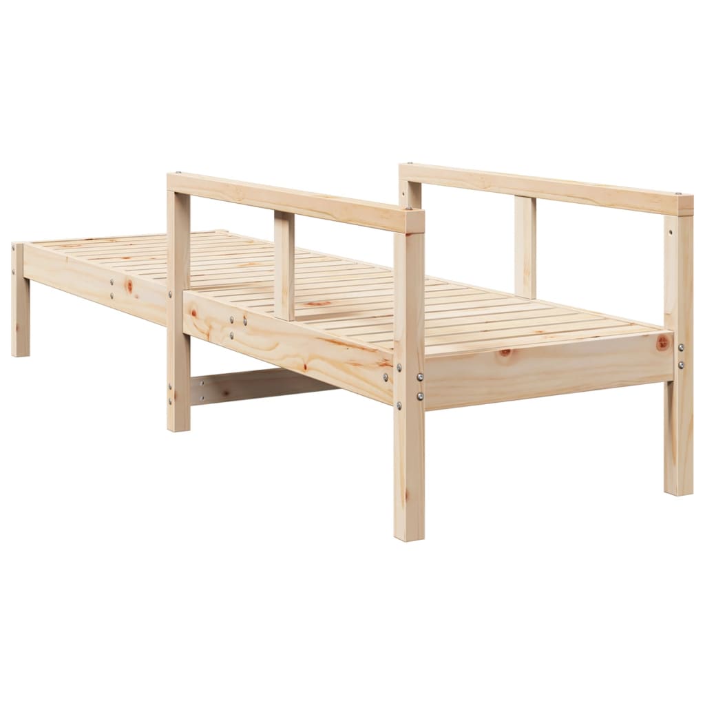 Solid Pine Sun Lounger - Durable Outdoor Relaxation 199.5x62x55 cm