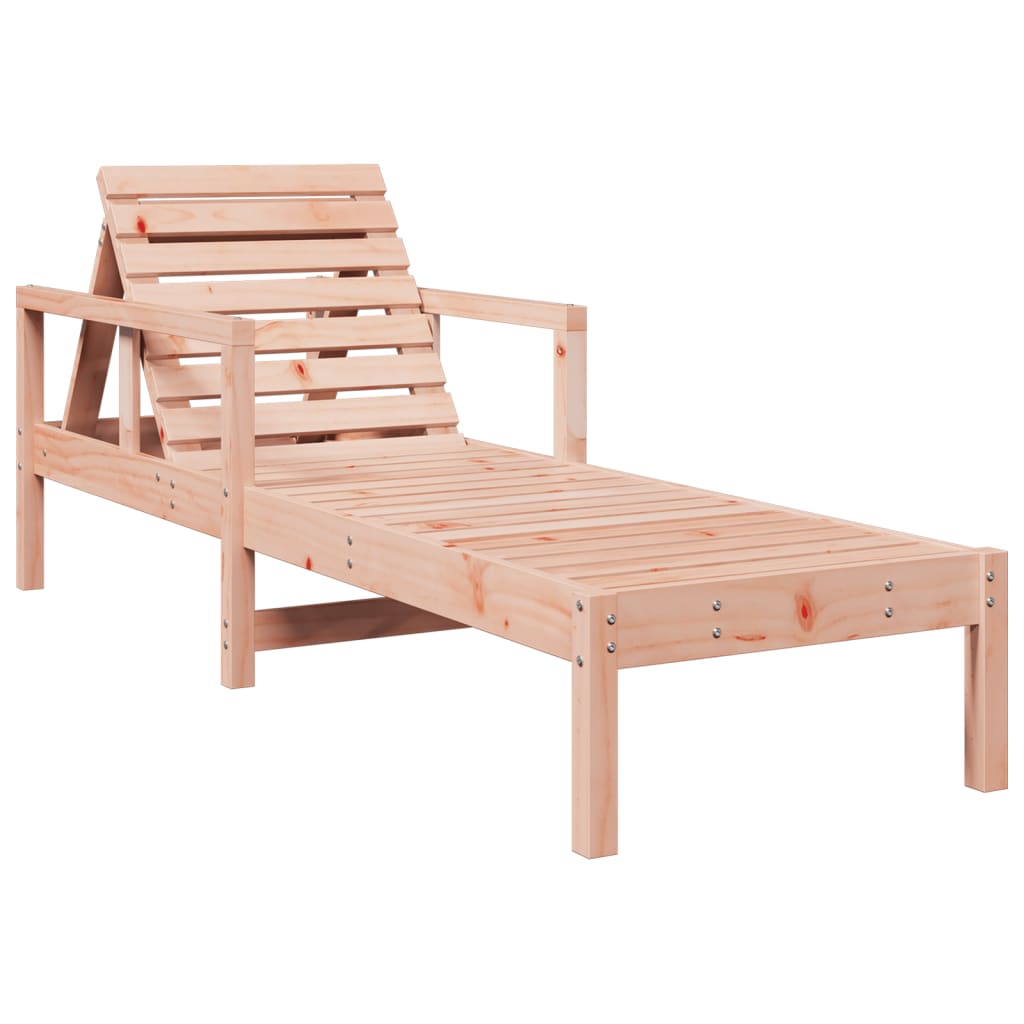 Solid Wood Douglas Sun Lounger - 199.5x62x55 cm Relaxation Chair