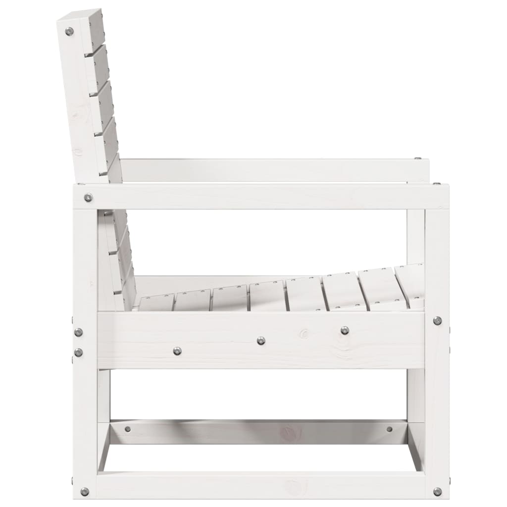 3-Piece White Pine Wood Garden Lounge Set