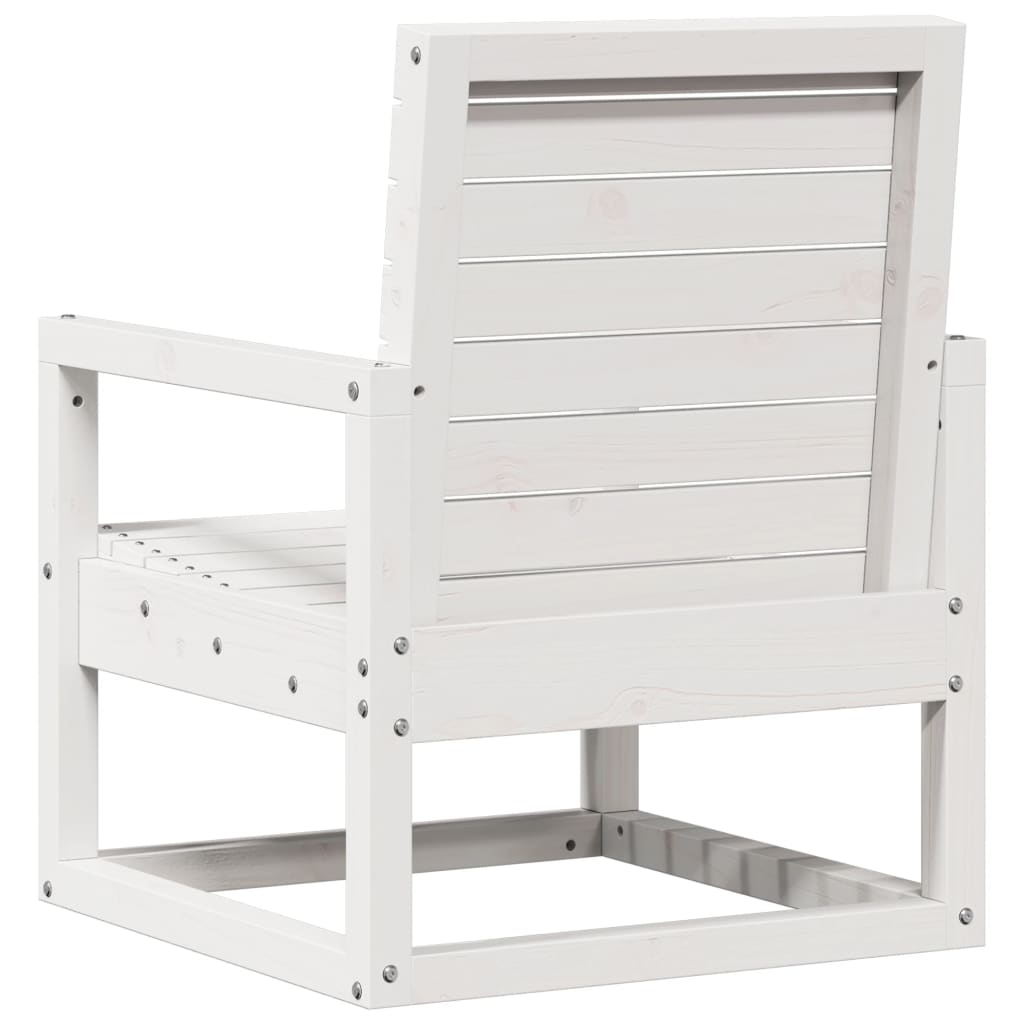 3-Piece White Pine Wood Garden Lounge Set