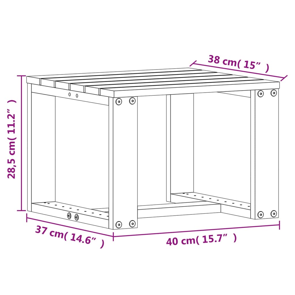 3-Piece White Pine Wood Garden Lounge Set