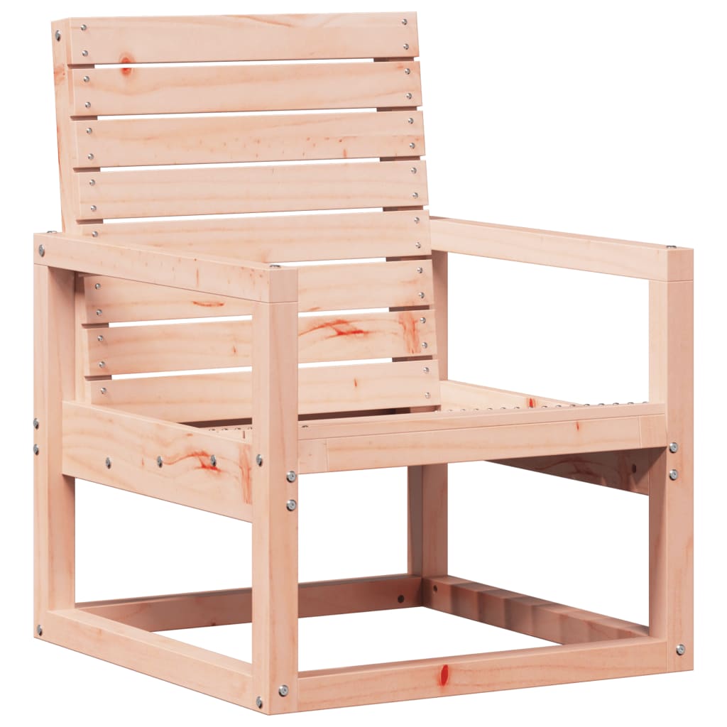 3-Piece Douglas Solid Wood Garden Lounge Set - Natural Finish