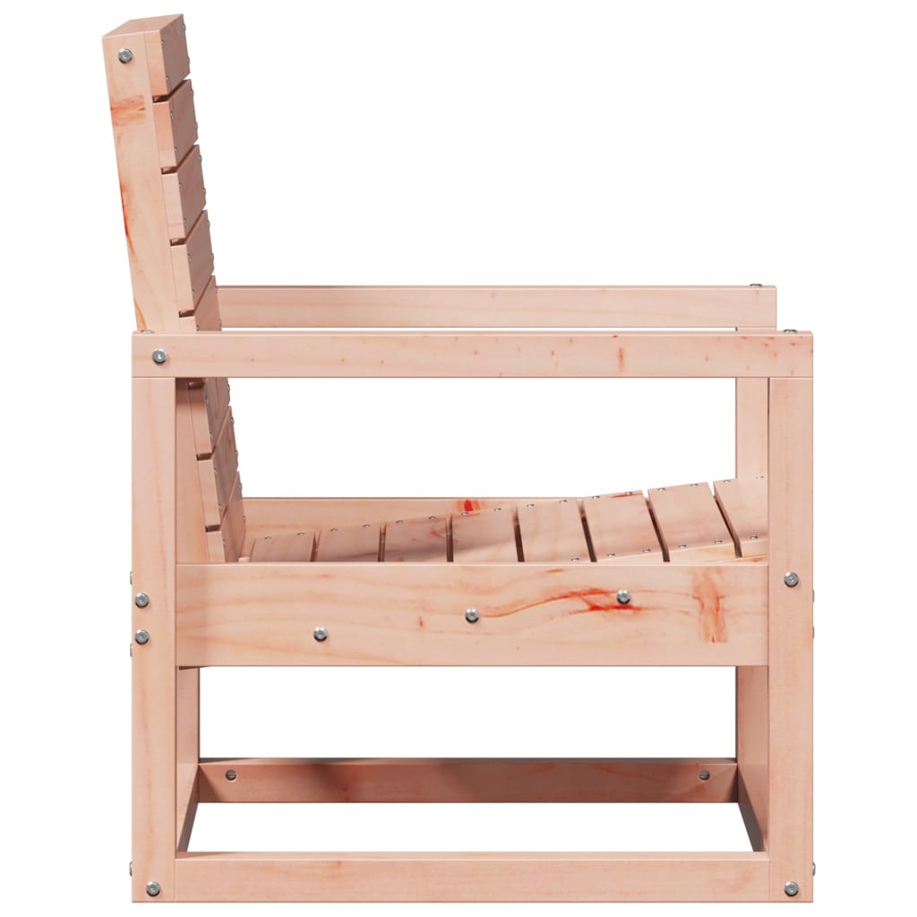 3-Piece Douglas Solid Wood Garden Lounge Set - Natural Finish