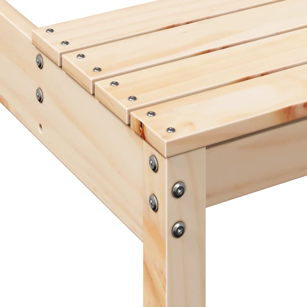Solid Pine Wood Picnic Table - Natural Finish, 110x134x75 cm