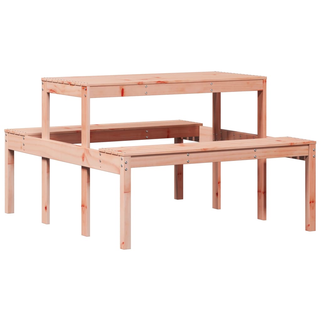 Douglas Solid Wood Picnic Table - 110x134x75 cm, Natural Finish