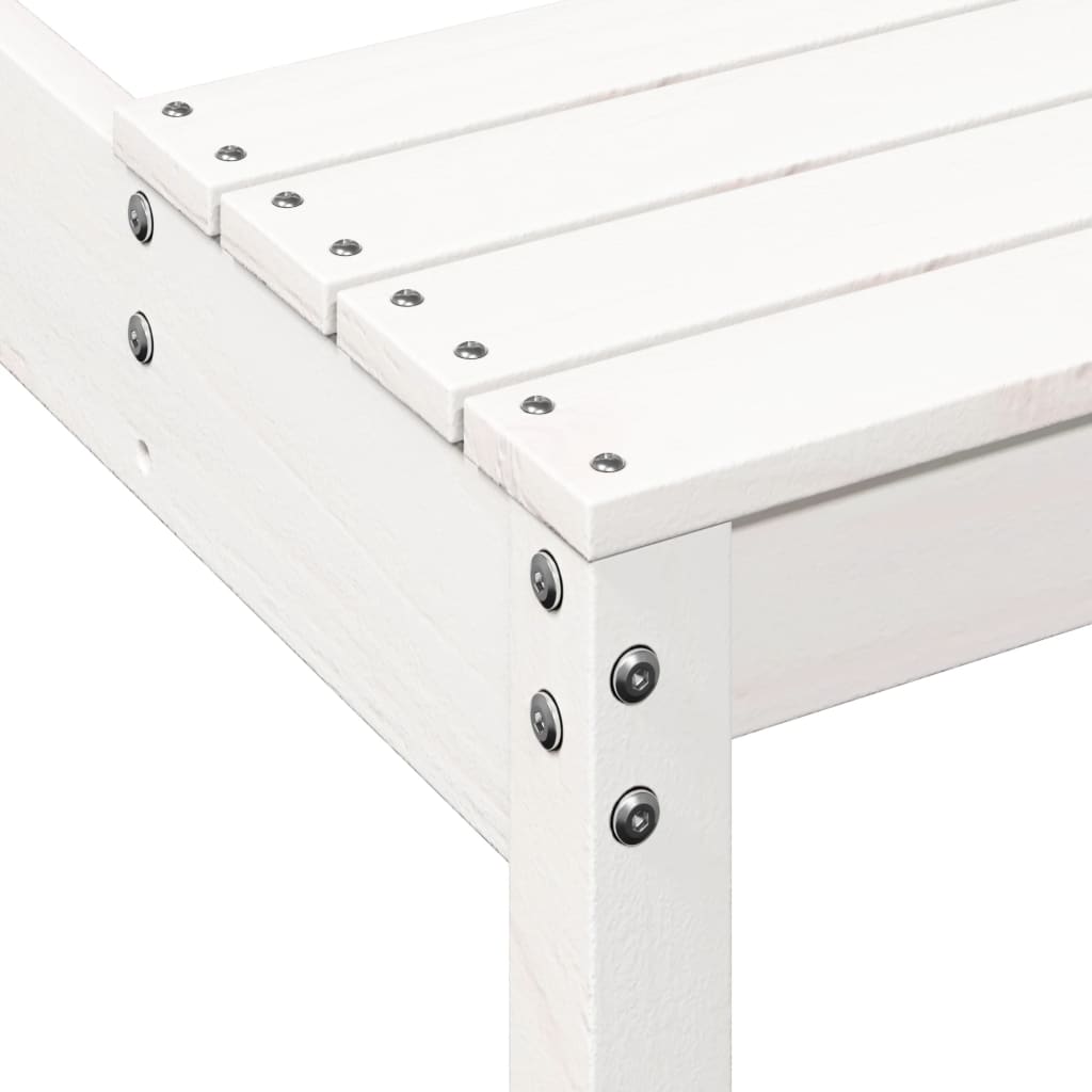 Solid Pine Wood Picnic Table in White - 160x134x75 cm