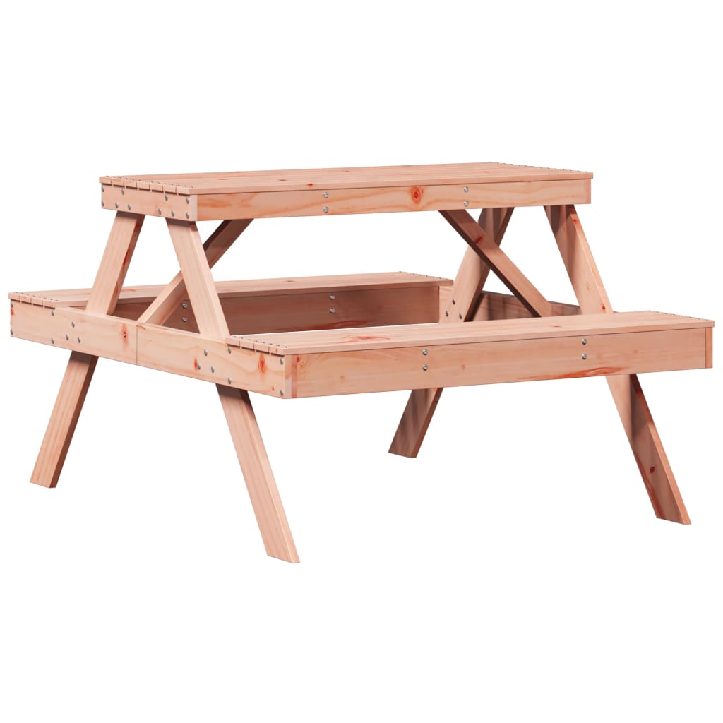 Solid Wood Douglas Picnic Table - 105x134x75 cm - Natural Finish