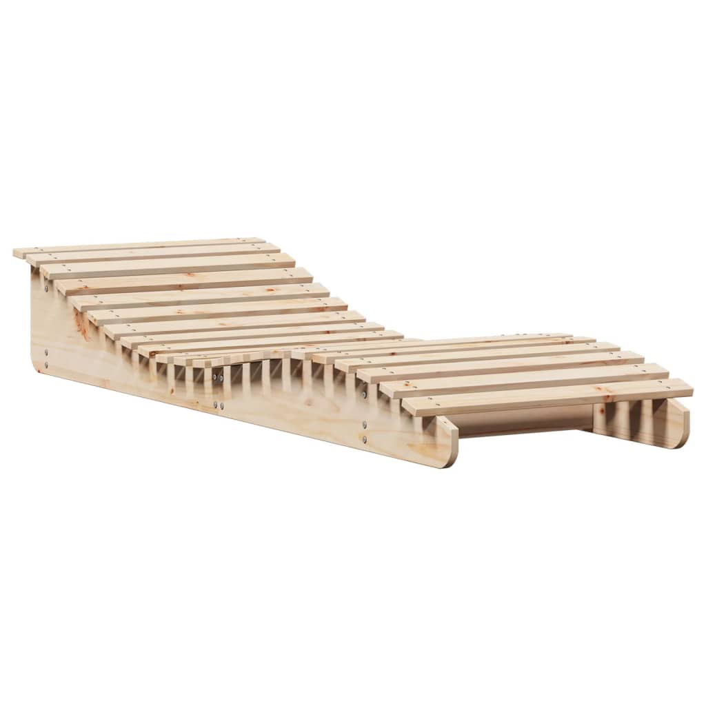 Solid Pine Wood Sun Lounger 205x70x31.5cm - Durable & Stylish