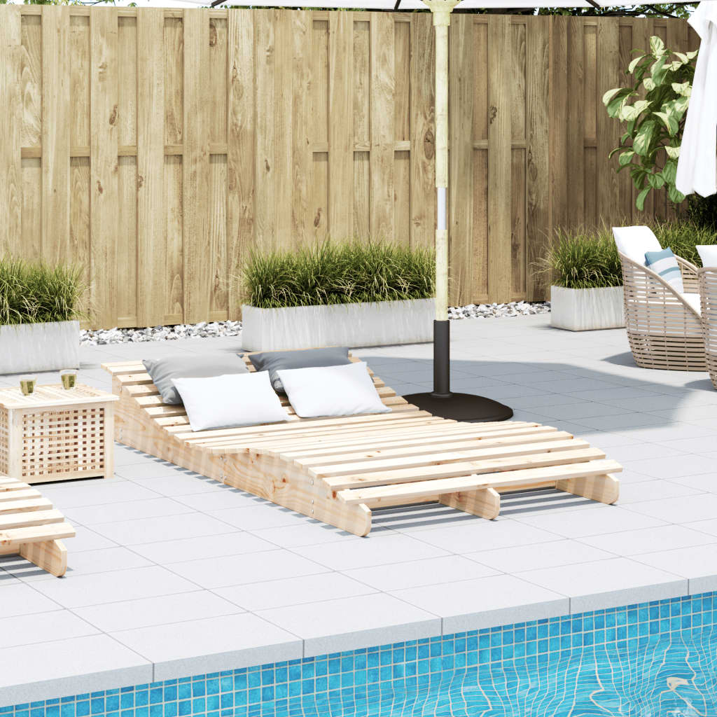 Solid Pine Wood Sun Lounger, 205x110x31.5 cm - Stylish & Durable