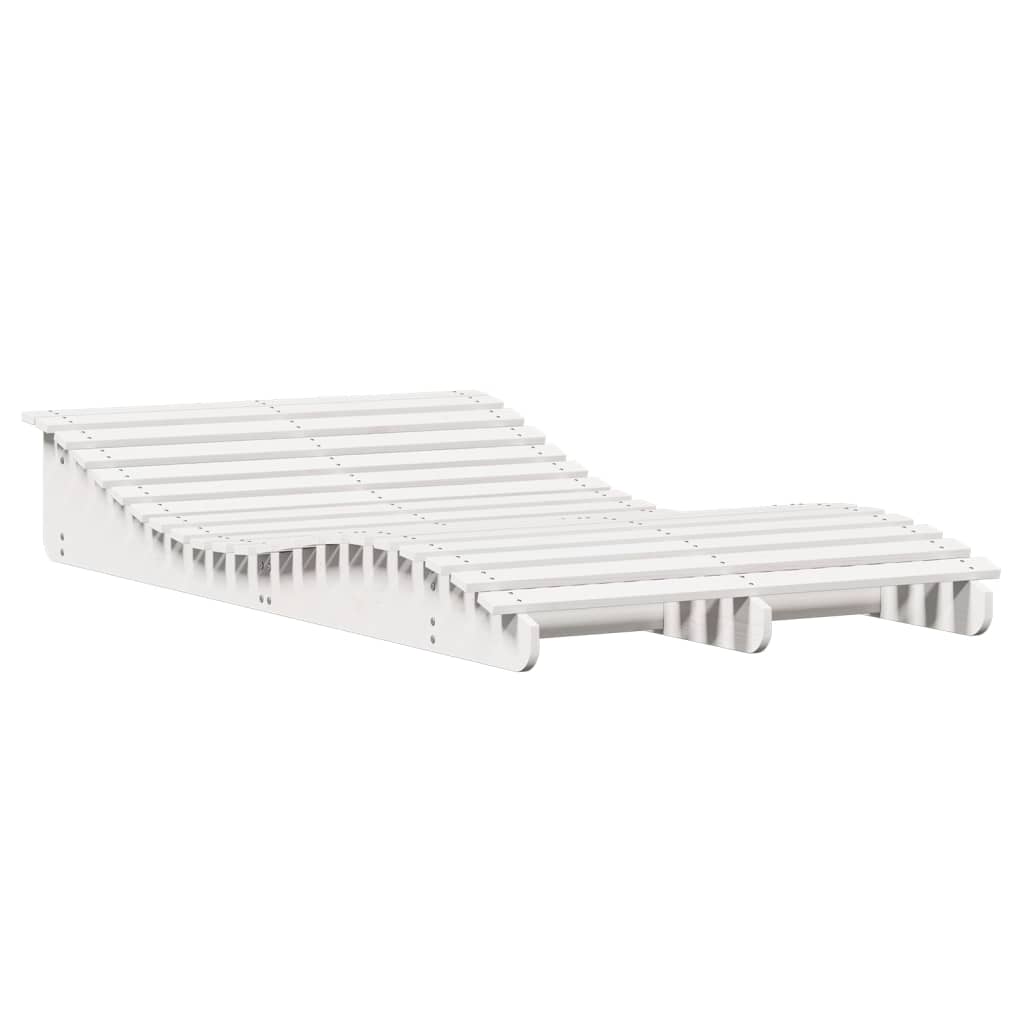 White Solid Pine Sun Lounger - 205x110x31.5 cm