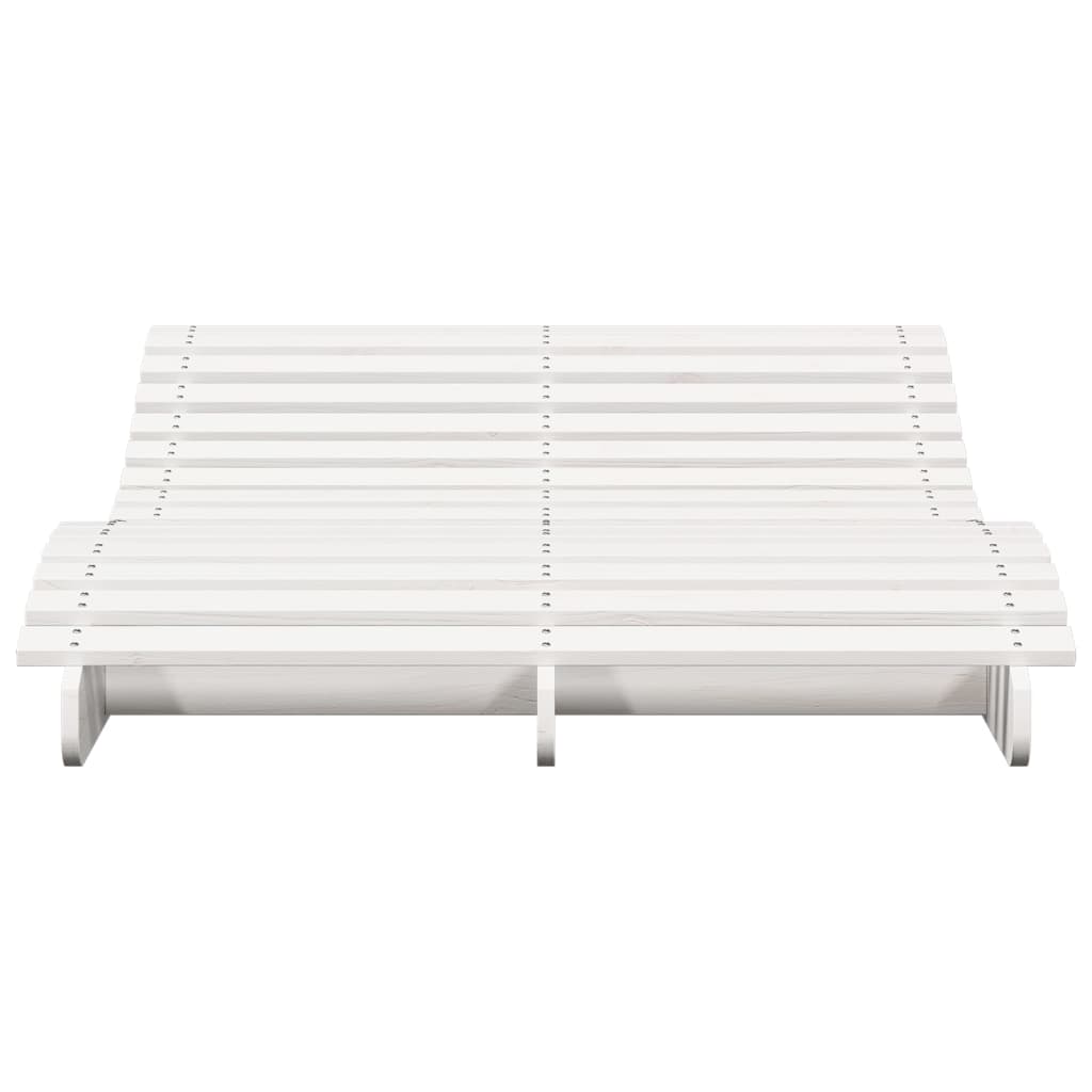 White Solid Pine Sun Lounger - 205x110x31.5 cm