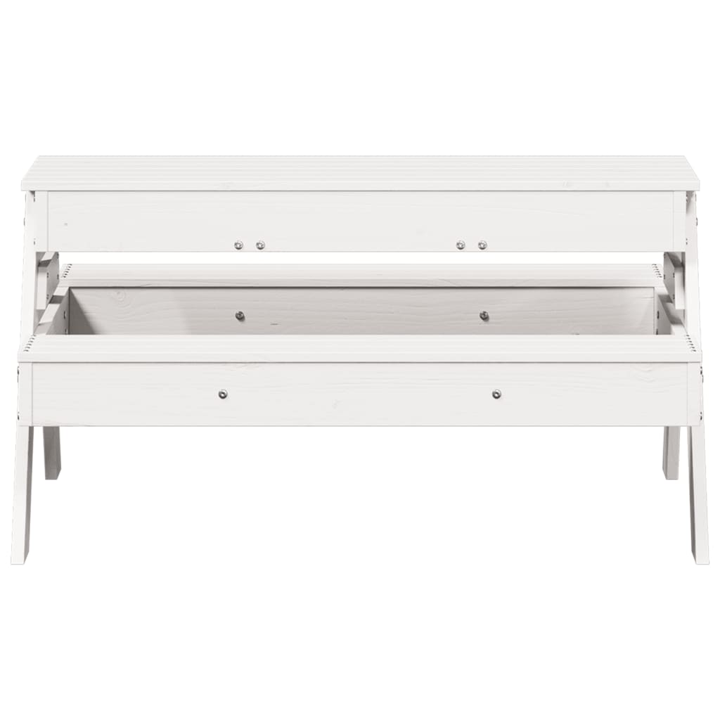 Kids' White Pine Wood Picnic Table with Sandpit - Solid & Durable