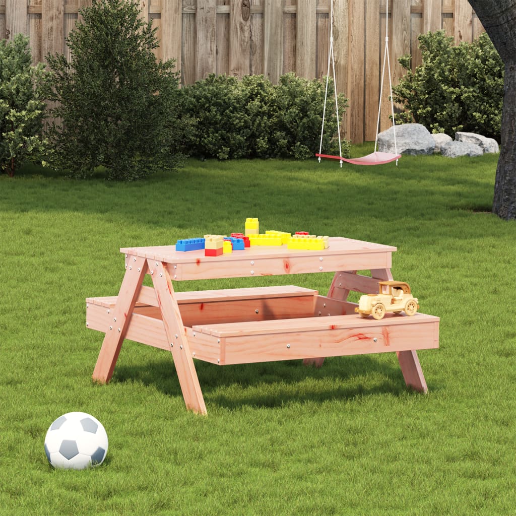 Kids' Picnic Table - Solid Douglas Wood, 88x97x52 cm