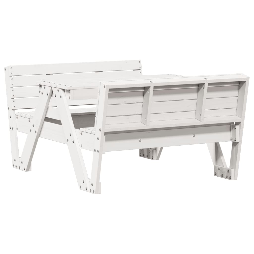 Kids' White Pine Wood Picnic Table - 88x122x58 cm