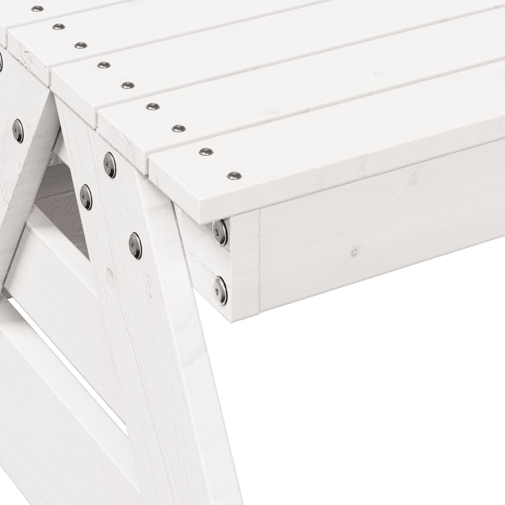 Kids' White Pine Wood Picnic Table - 88x122x58 cm
