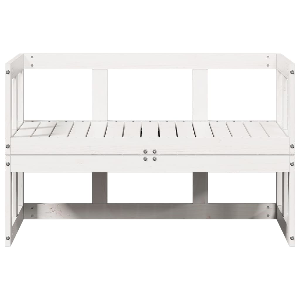Extendable White Pine Wood Garden Sofa Bench