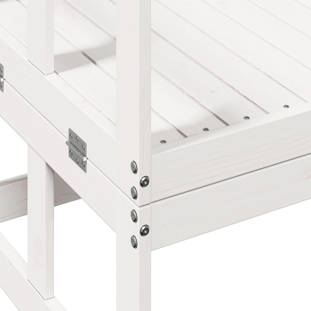 Extendable White Pine Wood Garden Sofa Bench