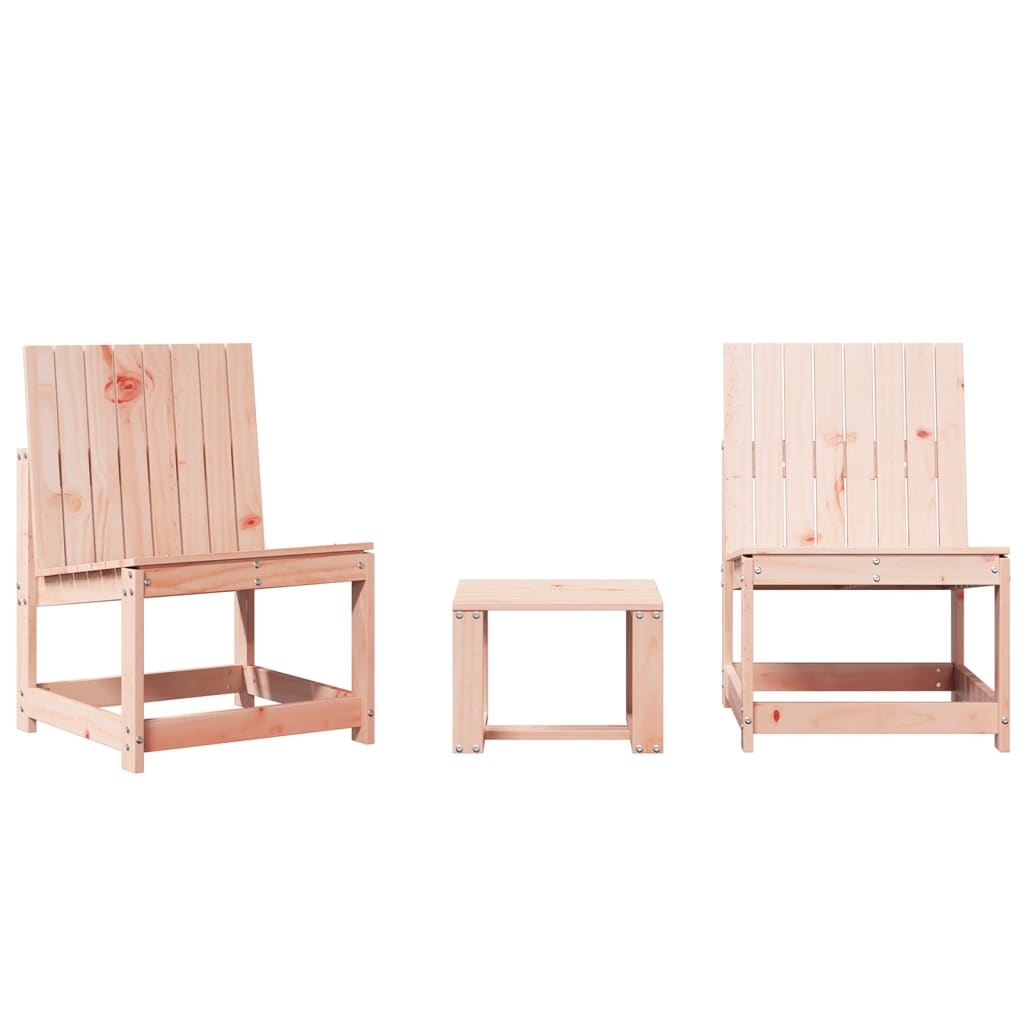 Solid Wood Douglas 3-Piece Garden Lounge Set - Elegant & Durable