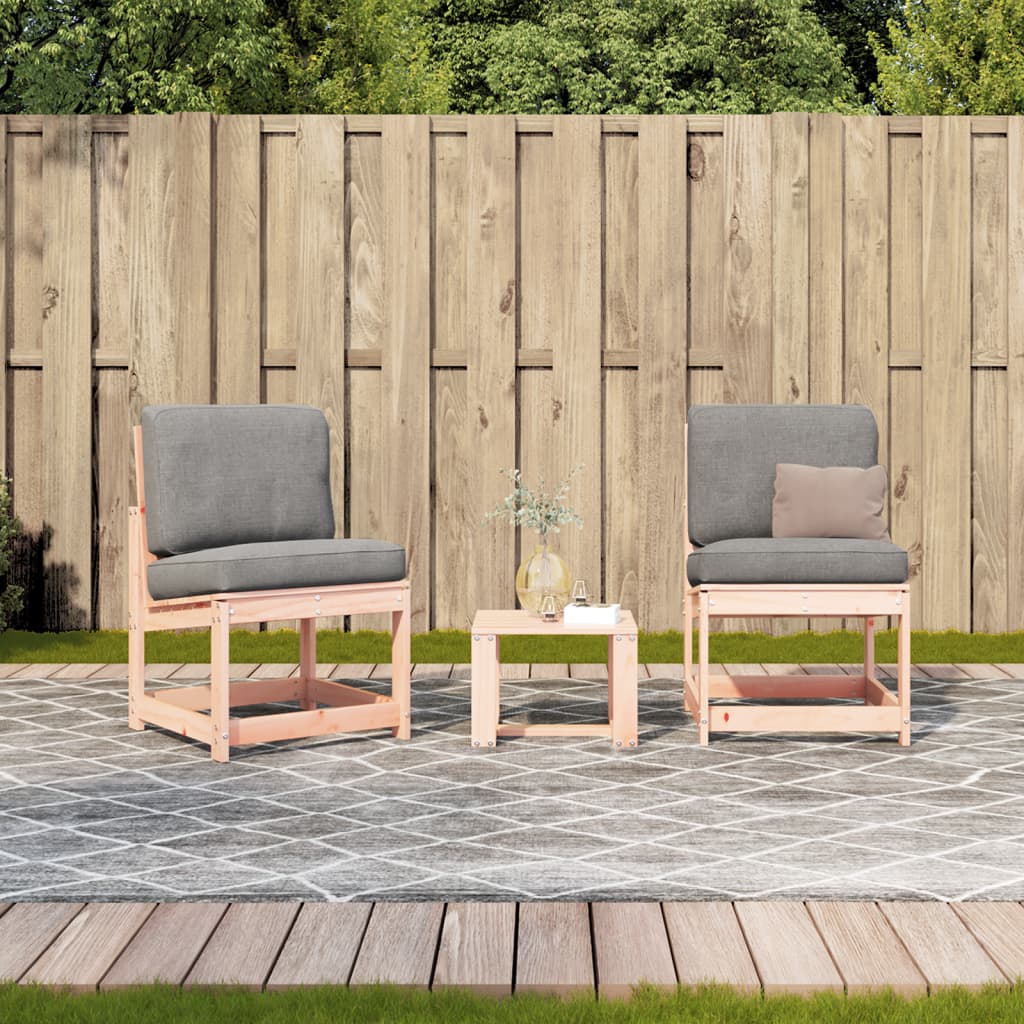 Solid Wood Douglas 3-Piece Garden Lounge Set - Elegant & Durable