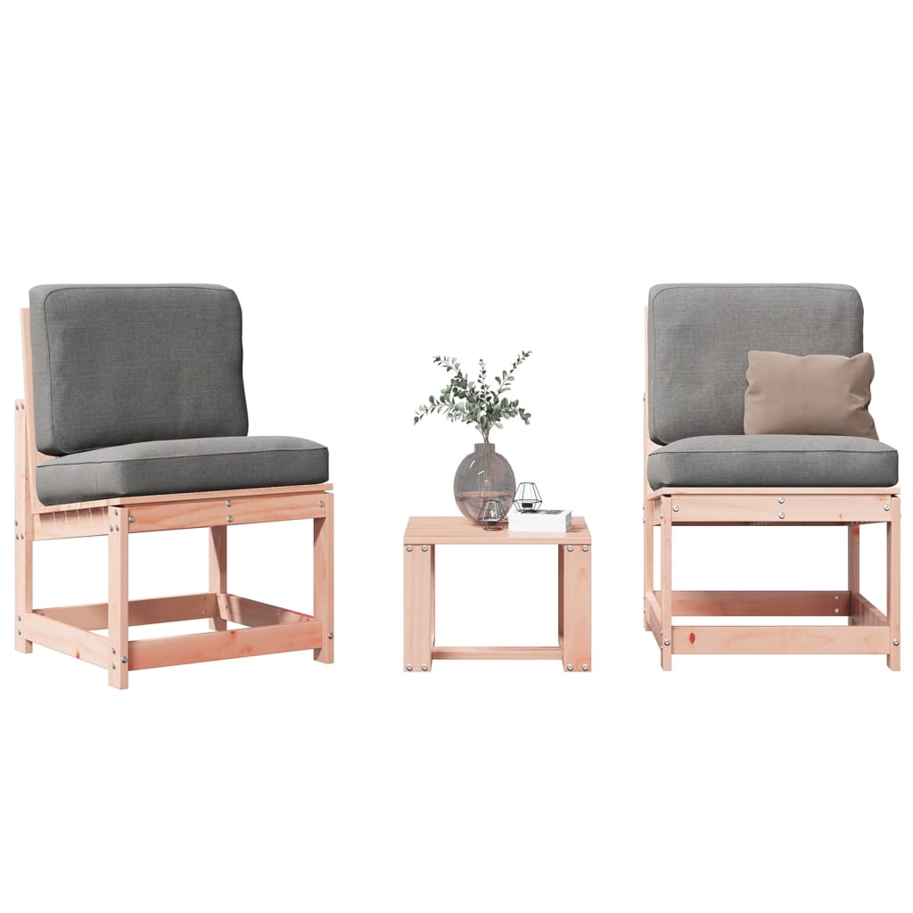 Solid Wood Douglas 3-Piece Garden Lounge Set - Elegant & Durable