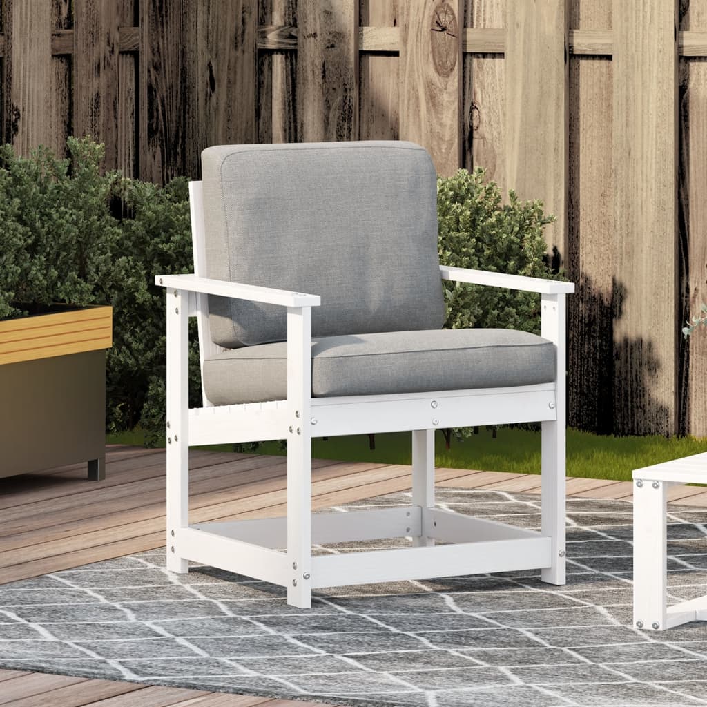 White Solid Pine Wood Garden Chair 62x56x77 cm
