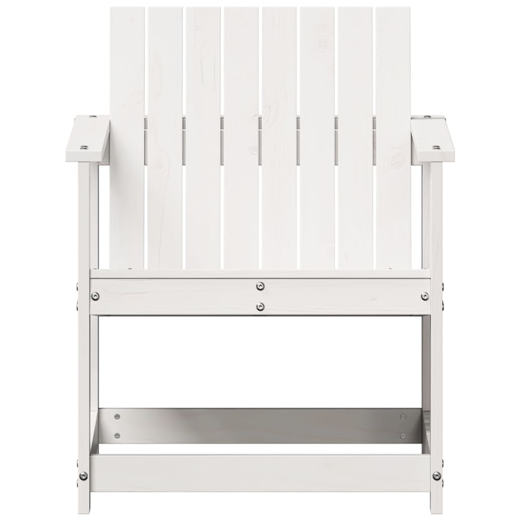 White Solid Pine Wood Garden Chair 62x56x77 cm