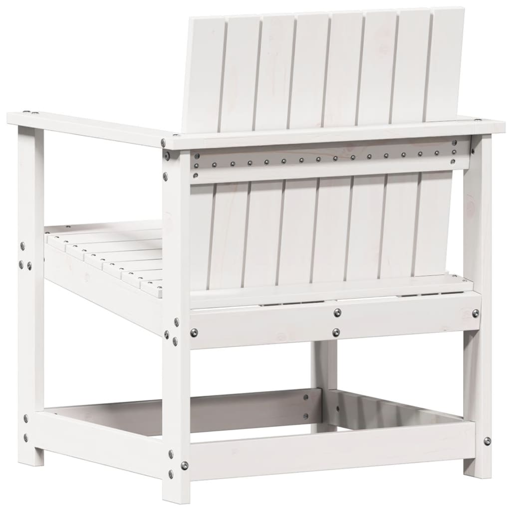 White Solid Pine Wood Garden Chair 62x56x77 cm