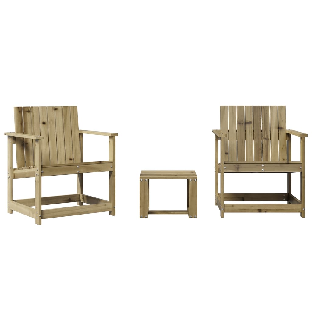 Stylish 3 Piece Garden Lounge Set in Impregnated Pine Wood