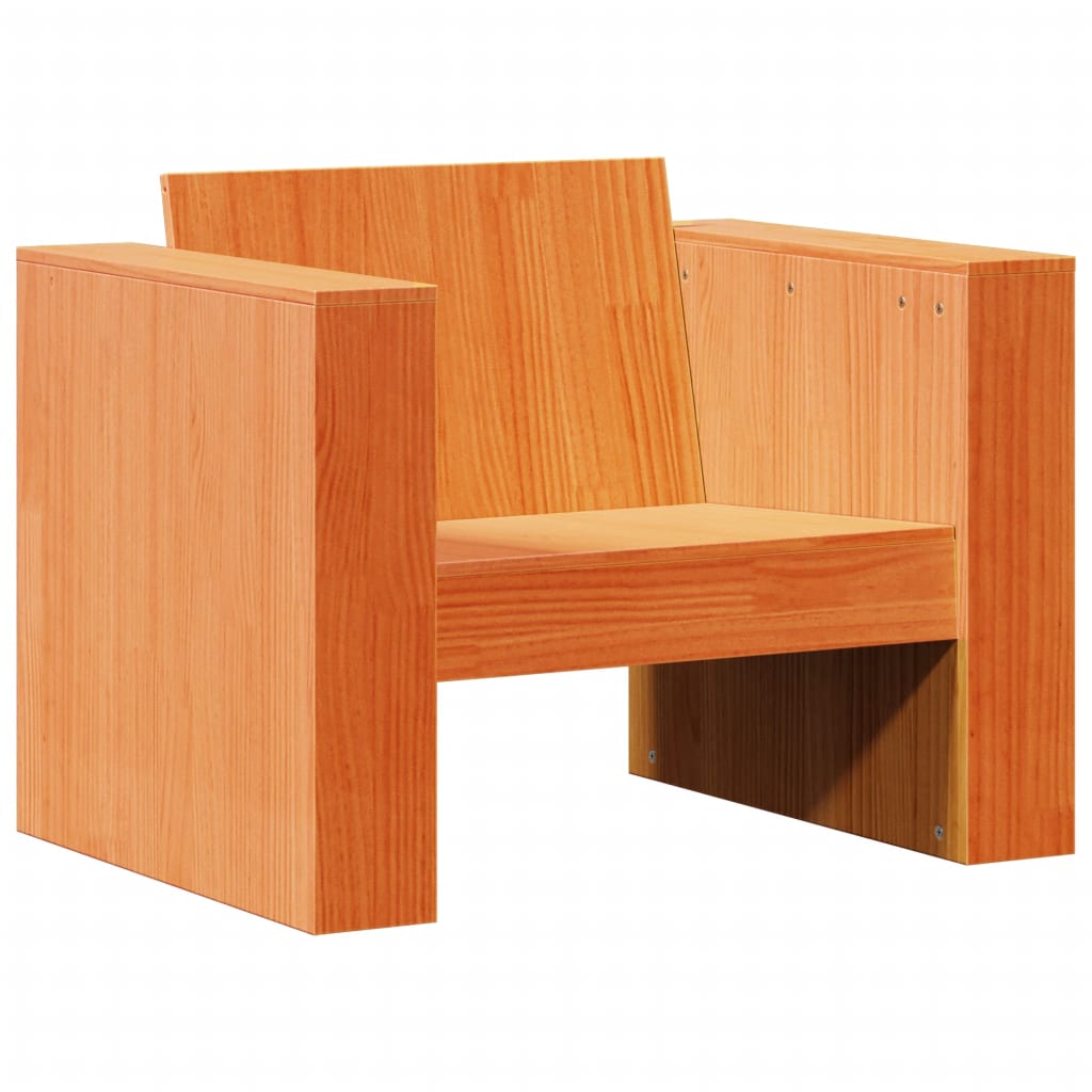 Solid Pine Garden Sofa Wax Brown 79x60x62 cm - Stylish Outdoor Seat