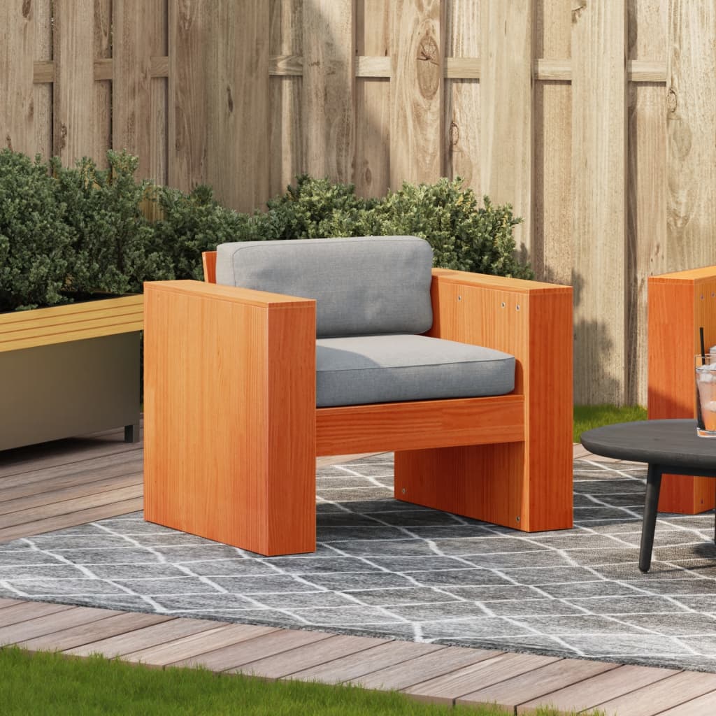 Solid Pine Garden Sofa Wax Brown 79x60x62 cm - Stylish Outdoor Seat