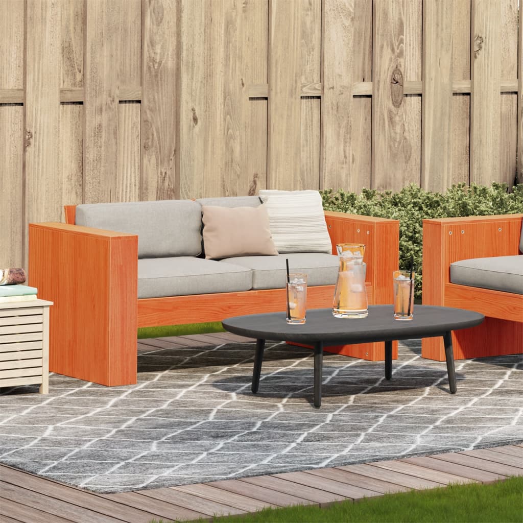 Wax Brown Solid Pine 2-Seater Garden Sofa 134x60x62 cm