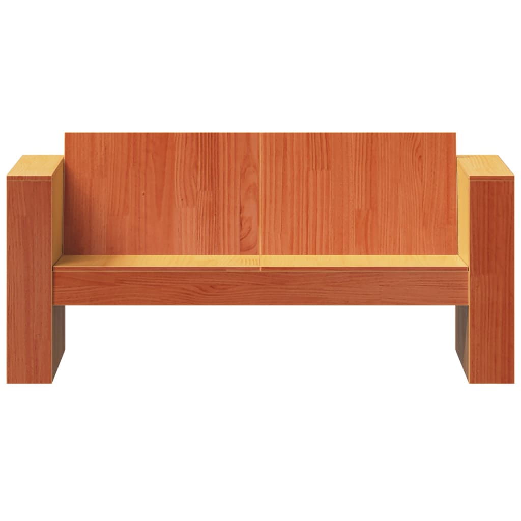 Wax Brown Solid Pine 2-Seater Garden Sofa 134x60x62 cm