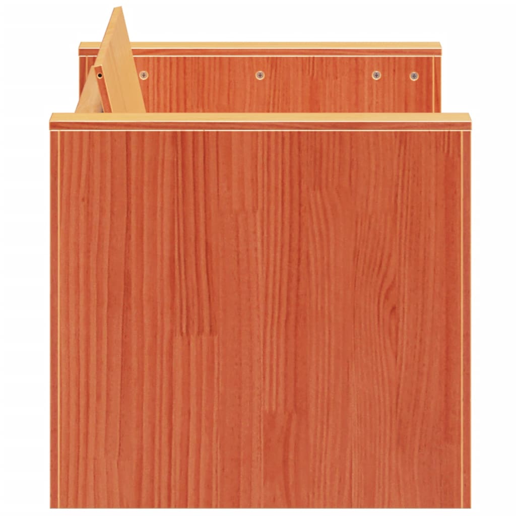 Wax Brown Solid Pine 2-Seater Garden Sofa 134x60x62 cm