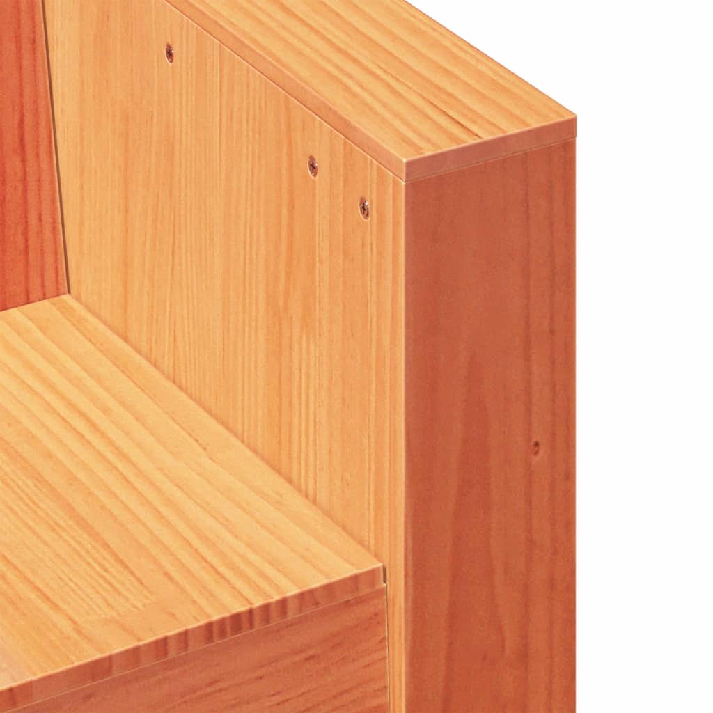 Wax Brown Solid Pine 2-Seater Garden Sofa 134x60x62 cm