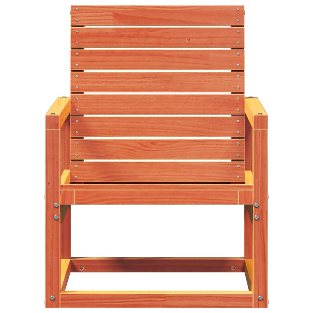 Solid Wood Pine Garden Chair, Wax Brown, 57.5x63x76 cm