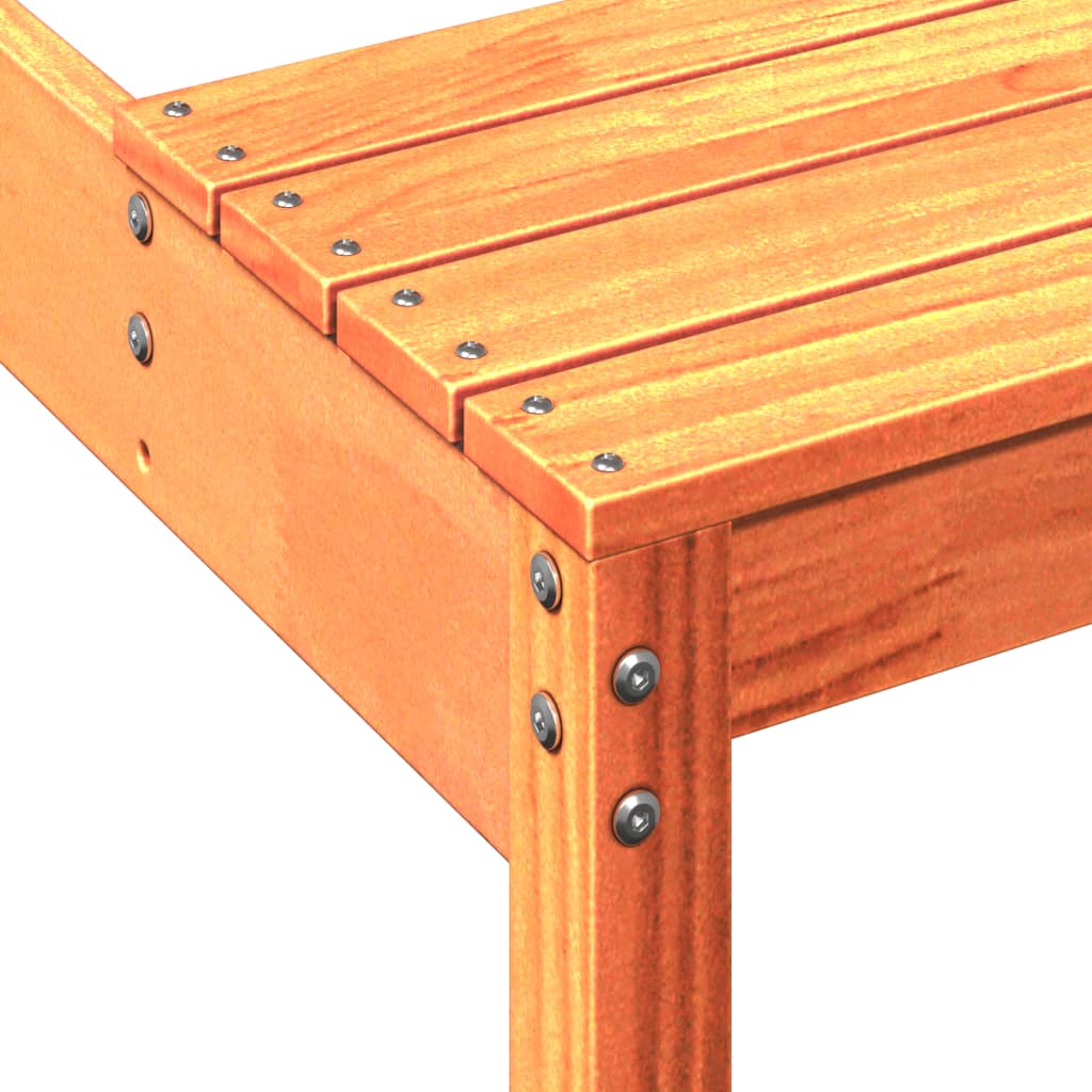 Solid Wood Pine Picnic Table - Wax Brown, 110x134x75 cm