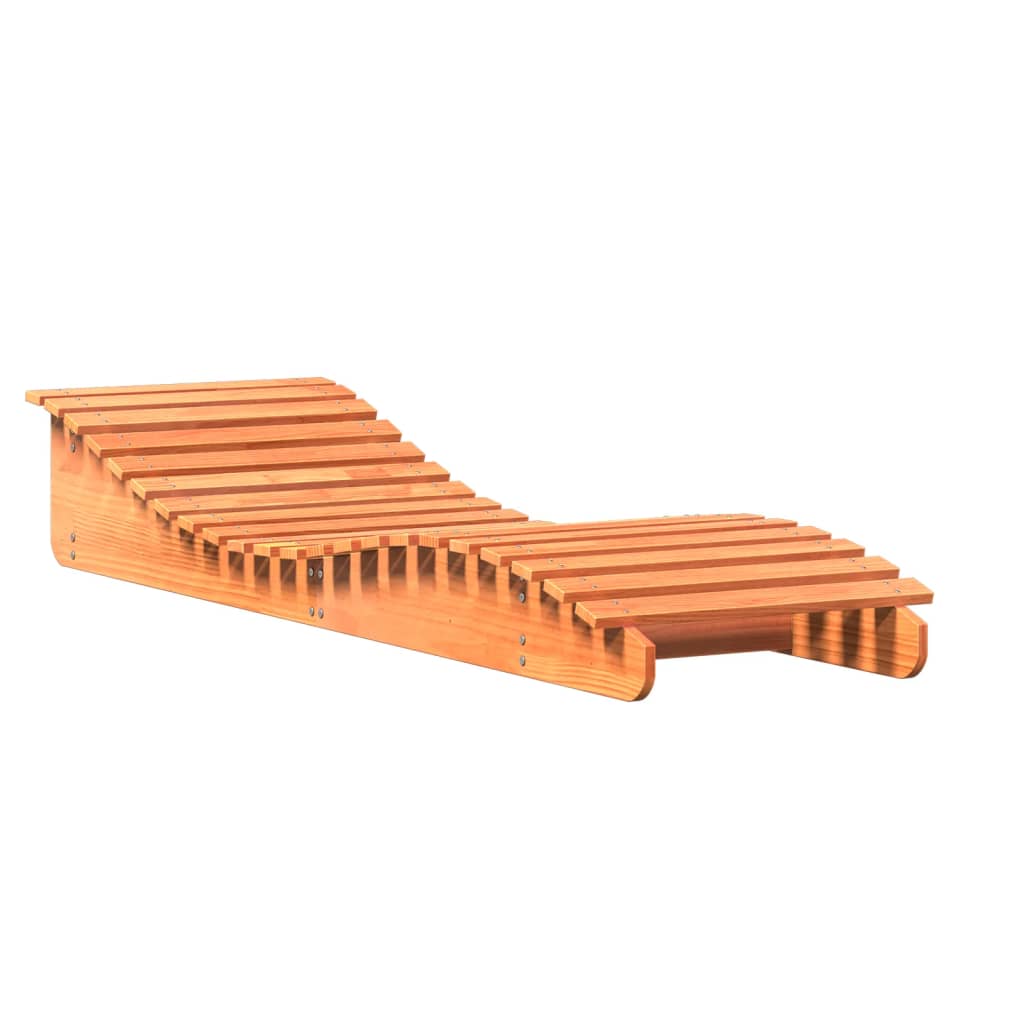 Solid Pine Sun Loungers - Wax Brown, 2 Pcs, 205x60x31.5 cm