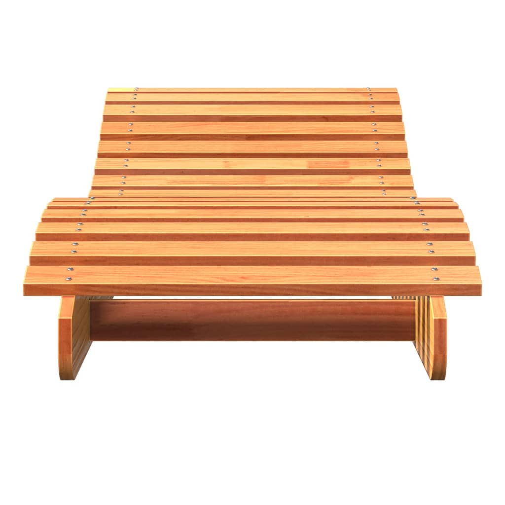 Solid Pine Sun Loungers - Wax Brown, 2 Pcs, 205x60x31.5 cm