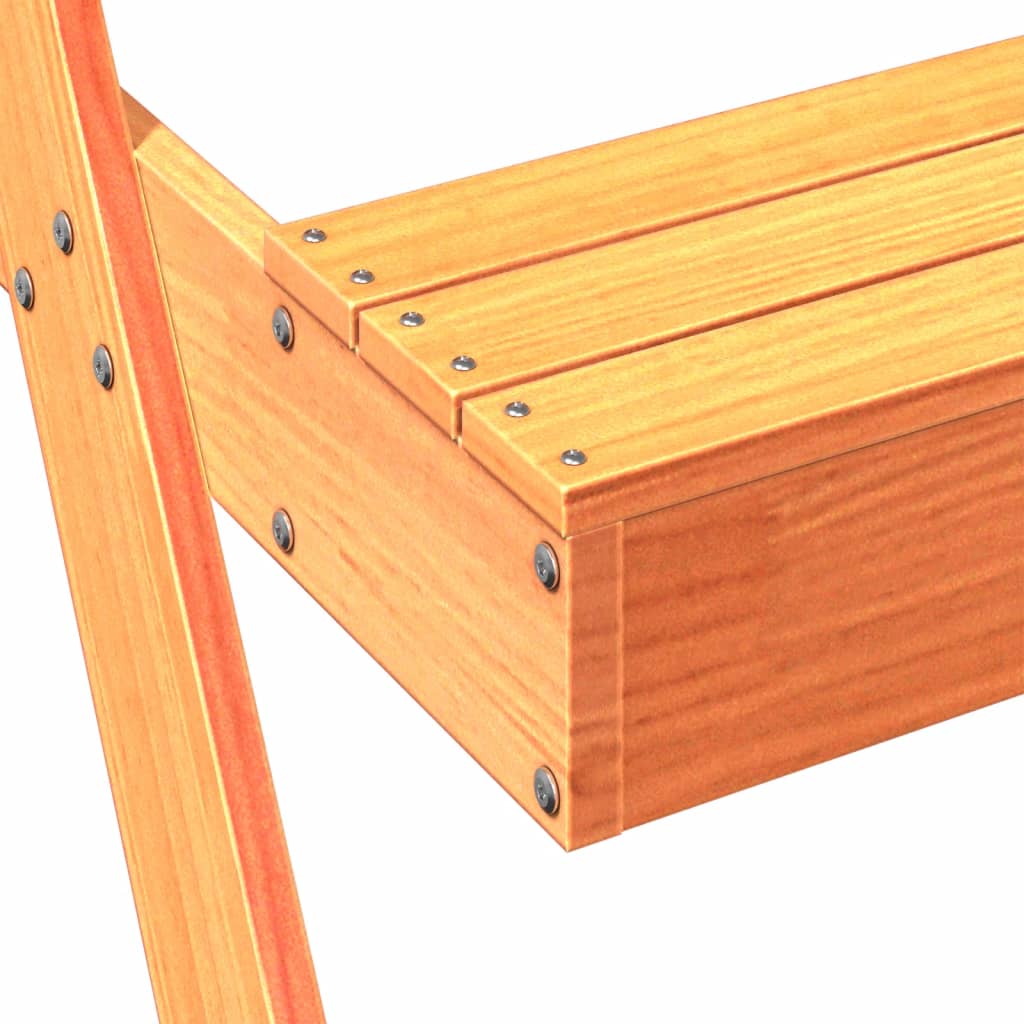 Wax Brown Solid Wood Pine Kids Picnic Table with Sandpit
