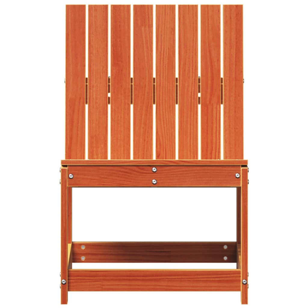 Solid Pine Wood Garden Chair - Wax Brown, 50.5x55x77 cm