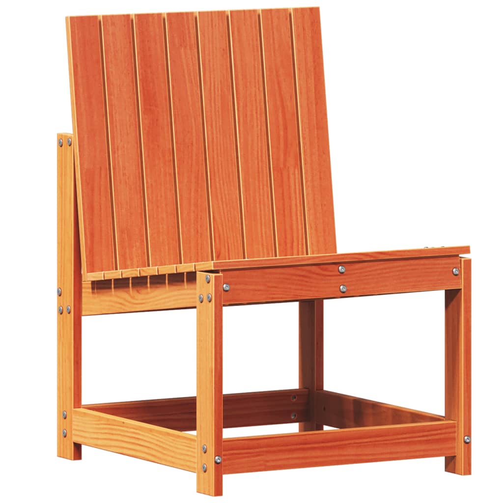 3-Piece Wax Brown Pine Garden Lounge Set - Solid Wood Design
