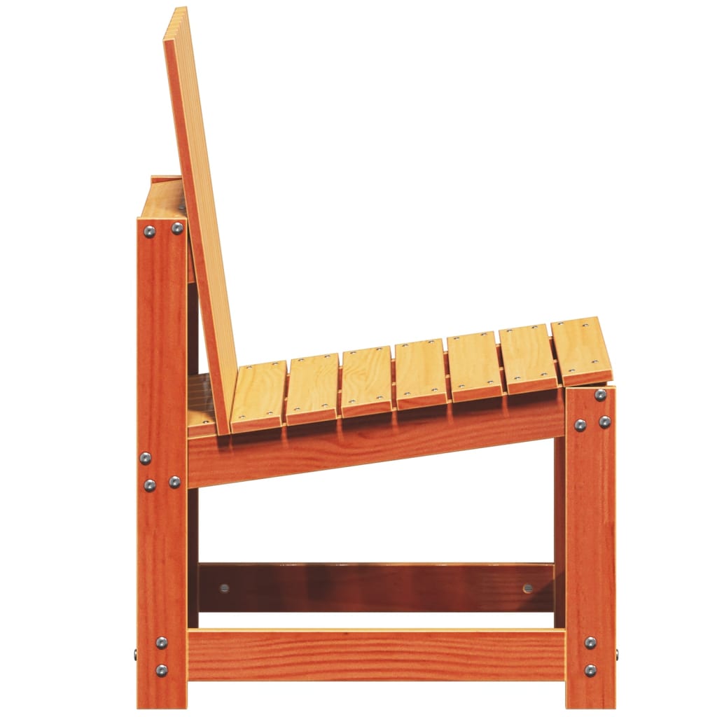 3-Piece Wax Brown Pine Garden Lounge Set - Solid Wood Design