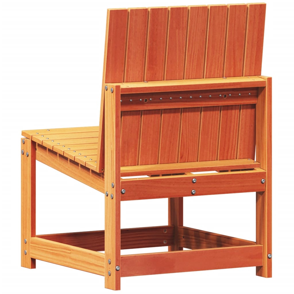 3-Piece Wax Brown Pine Garden Lounge Set - Solid Wood Design