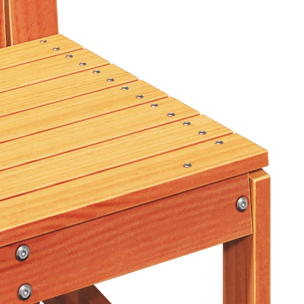 3-Piece Wax Brown Pine Garden Lounge Set - Solid Wood Design