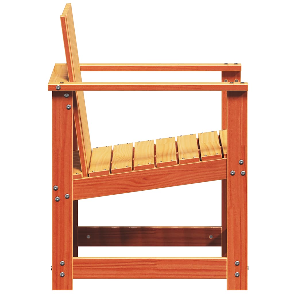 3-Piece Wax Brown Solid Pine Wood Garden Lounge Set
