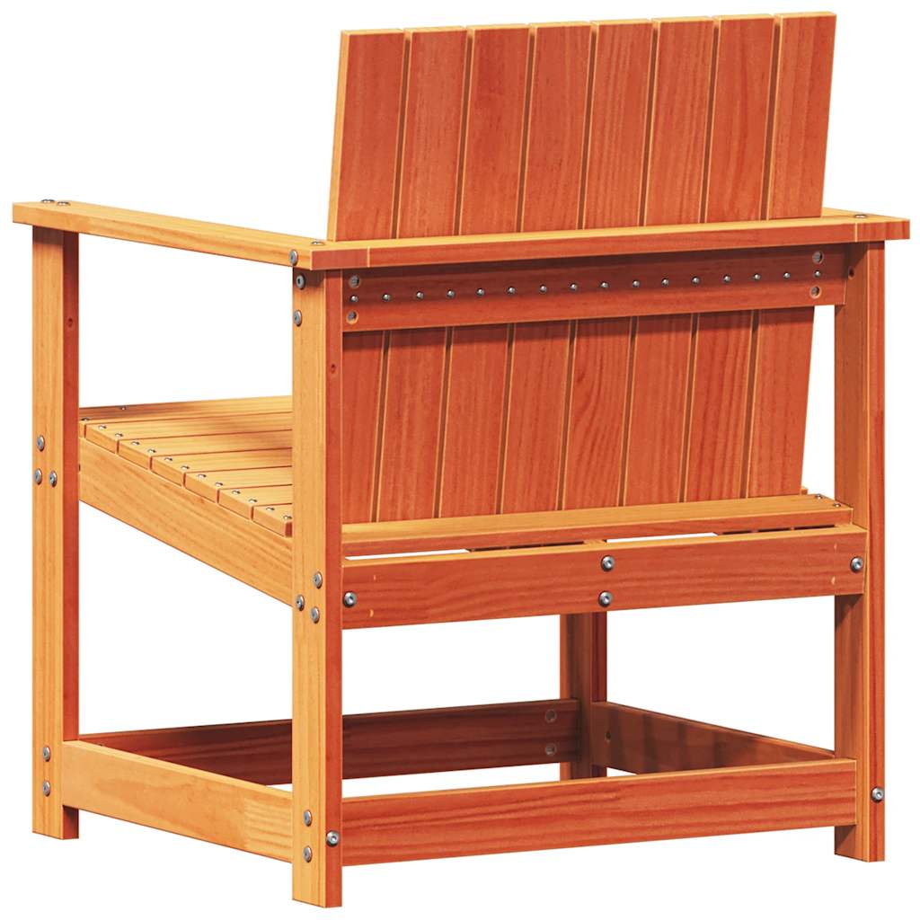3-Piece Wax Brown Solid Pine Wood Garden Lounge Set