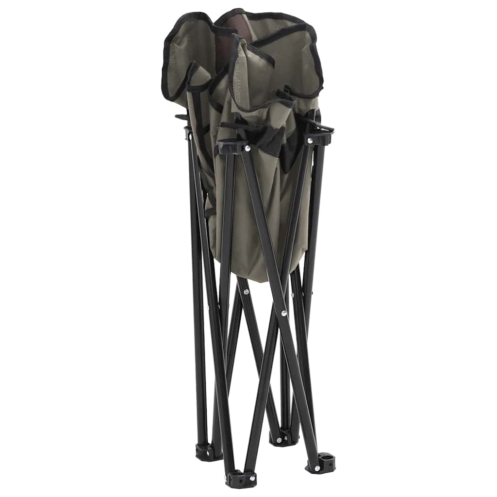 Foldable Camping Chairs with Pocket, 2-Pack, Grey, Durable Material