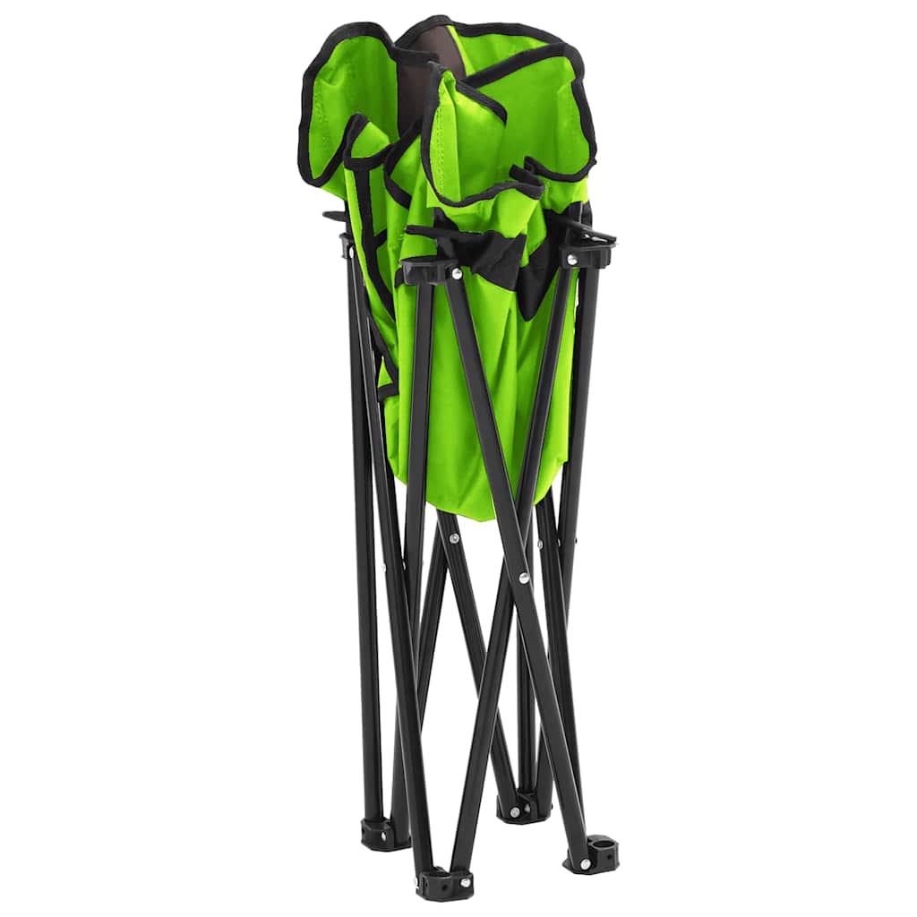 Green Foldable Camping Chairs with Pocket - 2 Pack, Durable & Portable