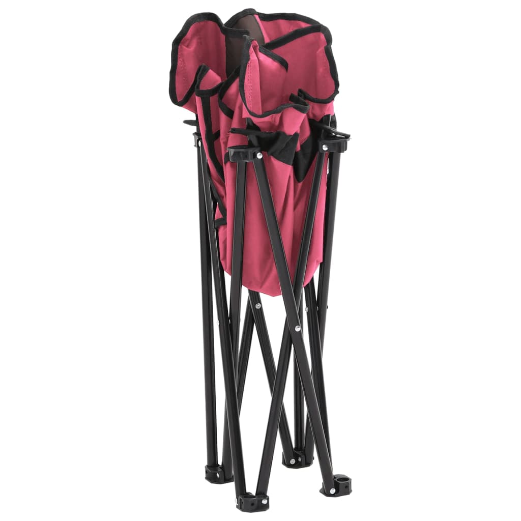 Pink Foldable Camping Chairs with Pocket - 2 Pack, Lightweight & Durable